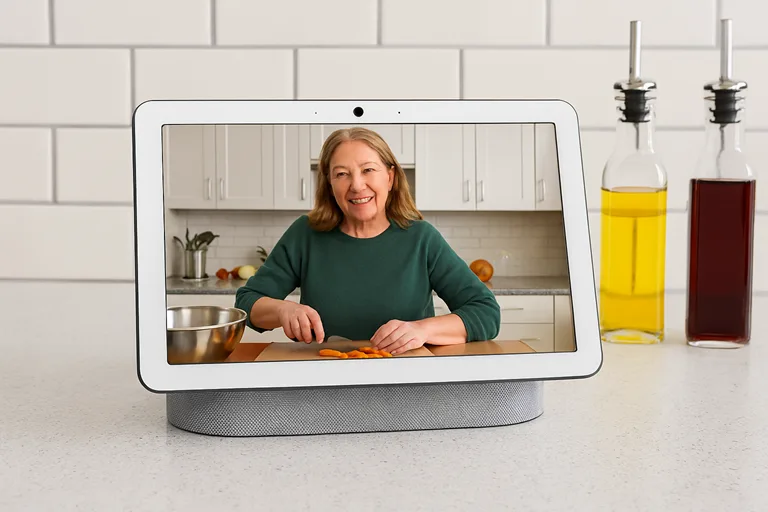 Google Nest Hub Max on a kitchen counter
