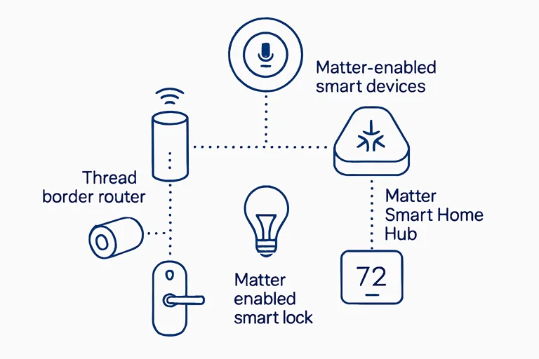 Wi-Fi and Thread in Matter smart homes
