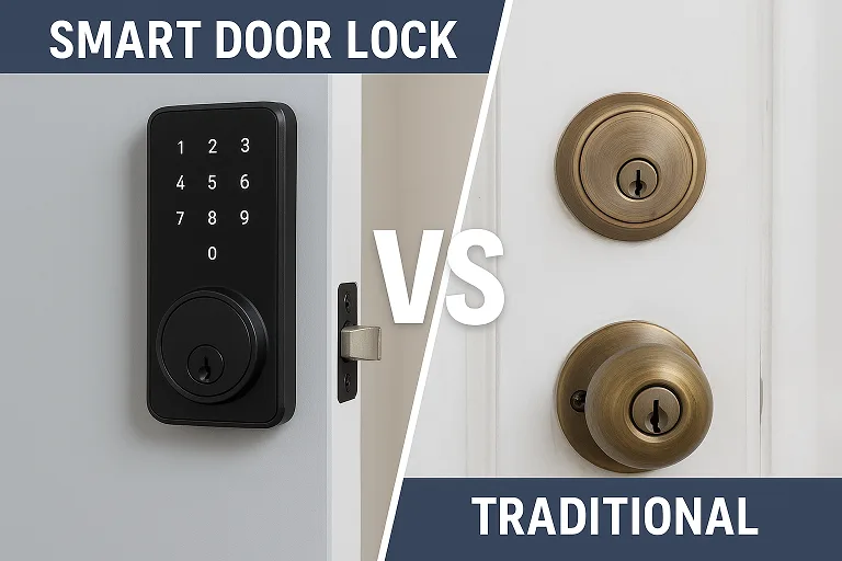 Smart door lock vs traditional