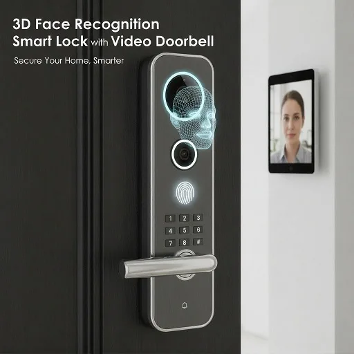 3d face recognition smart lock with video doorbell