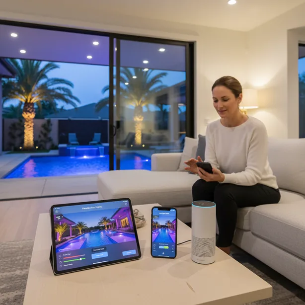 Controlling Paradise Pool Lights Smart Pool Lighting system using common smart home technology.