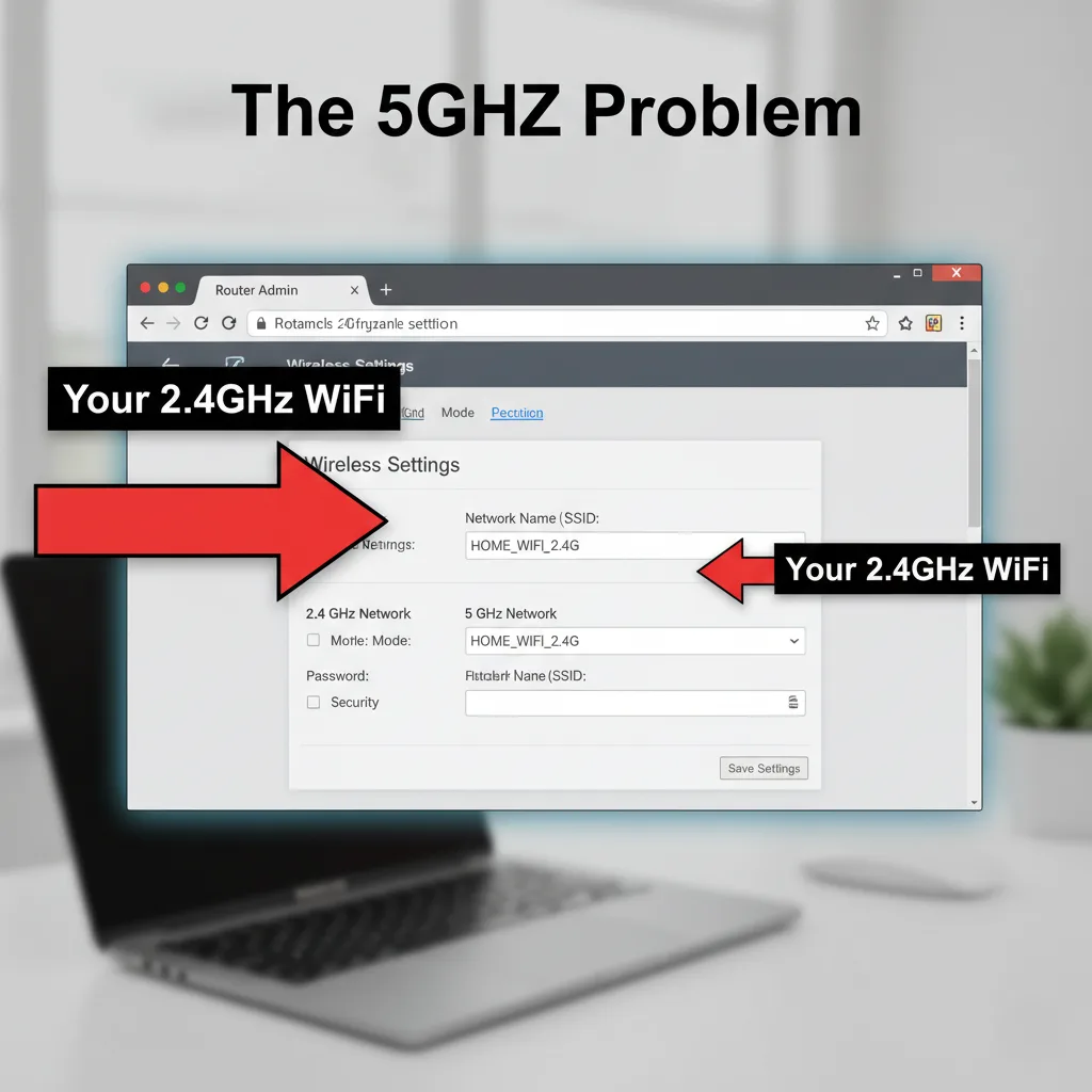 How to identify 2.4GHz WiFi network in router settings