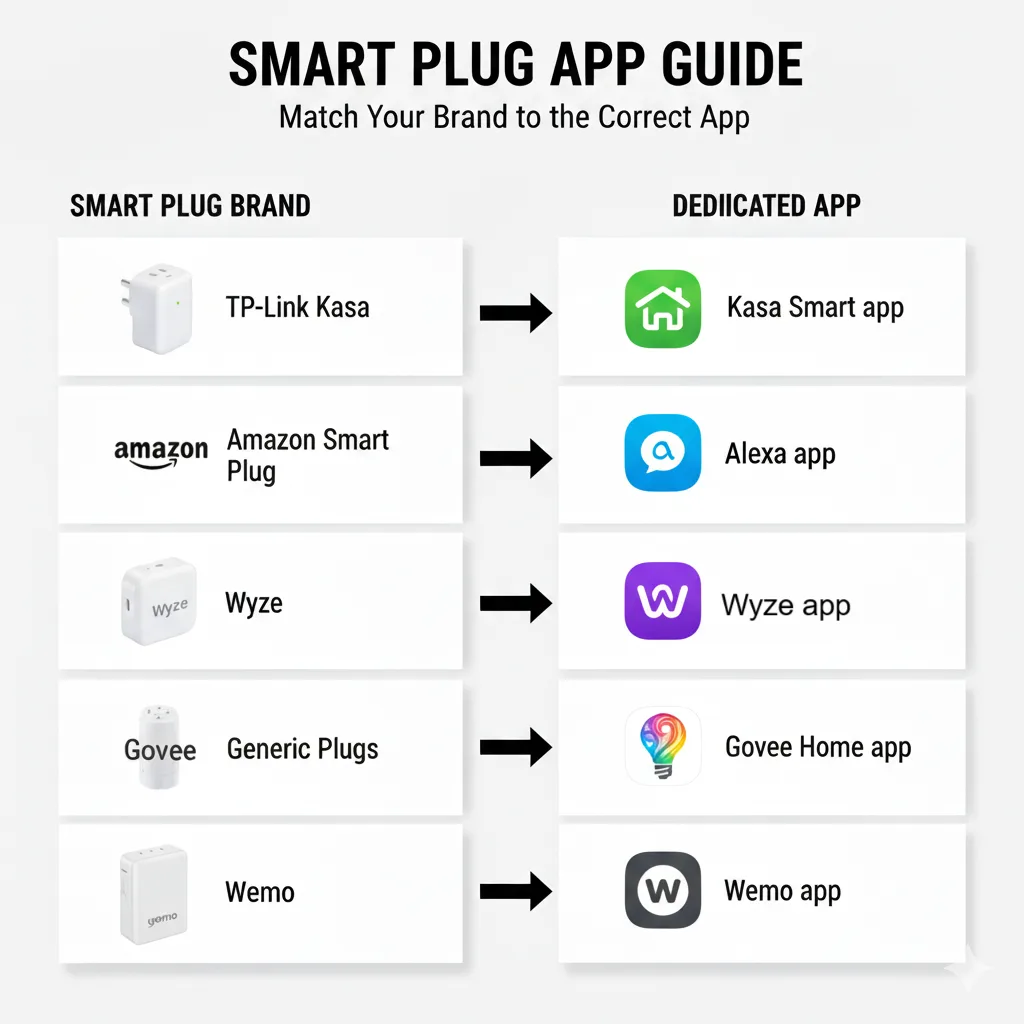 Smart plug brand to app matching guide - which app to download