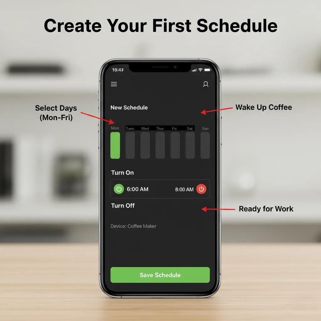 How to create smart plug schedule - coffee maker automation example