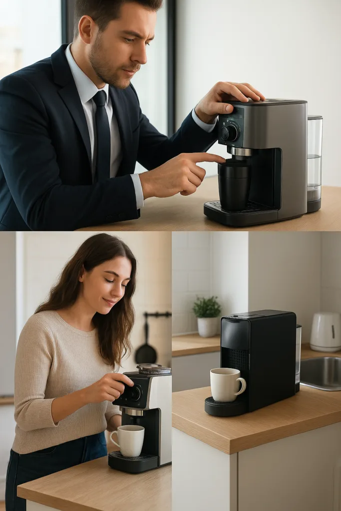 Modern Coffee routine collage